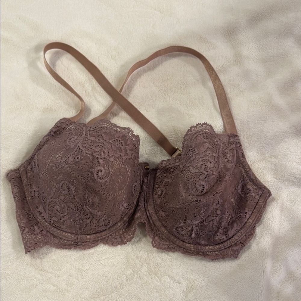 Lace Underwire Bra in Brown